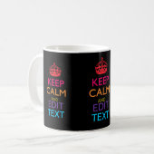 Personalisierten BEHALTEN CALM haben Ihren Text me Kaffeetasse (Vorderseite Links)