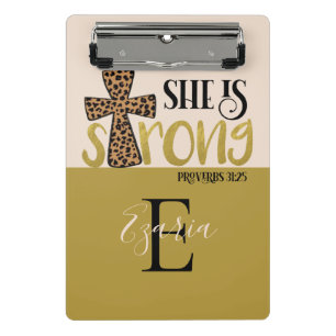 Personalisierten Christliche sie ist starke Sprich Mini Klemmbrett