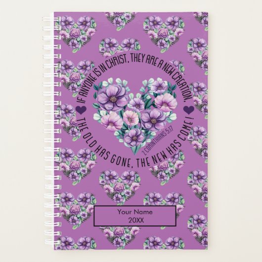 Personalisierten Christlichen 2 Korinther 5:17 Bib Planer (Vorderseite)