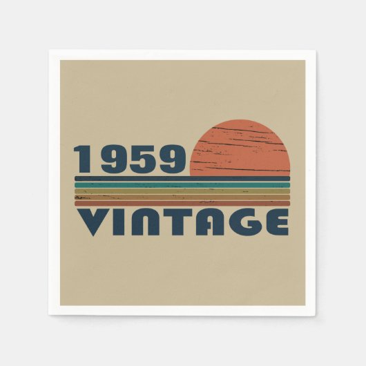 Personalisierten fünfundsechzig Vintagen 65. Gebur Serviette (Vorderseite)