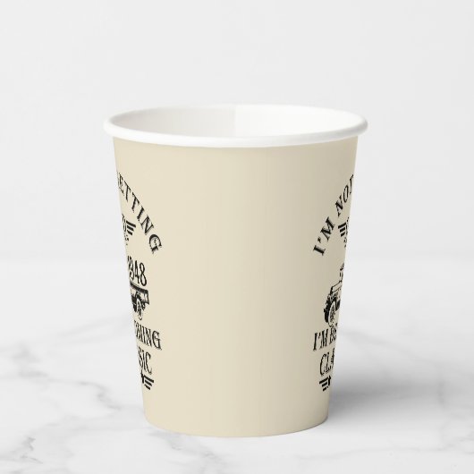 Personalisierten fünfundsiebzig Vintagen 75. Gebur Pappbecher (Links)