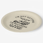 Personalisierten fünfundsiebzig Vintagen 75. Gebur Pappteller (Schrägansicht)