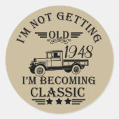 Personalisierten fünfundsiebzig Vintagen 75. Gebur Runder Aufkleber (Vorderseite)