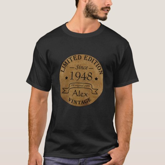Personalisierten fünfundsiebzig Vintagen 75. Gebur T-Shirt (Vorderseite)