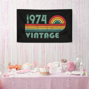 Personalisierten fünfzig Vintagen 50. Geburtstagsp Banner
