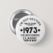 Personalisierten fünfzig Vintagen 50. Geburtstagsp Button (Vorne & Hinten)