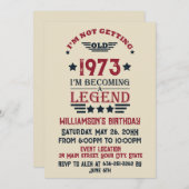 Personalisierten fünfzig Vintagen 50. Geburtstagsp Einladung (Vorne/Hinten)