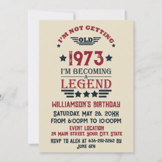 Personalisierten fünfzig Vintagen 50. Geburtstagsp Einladung
