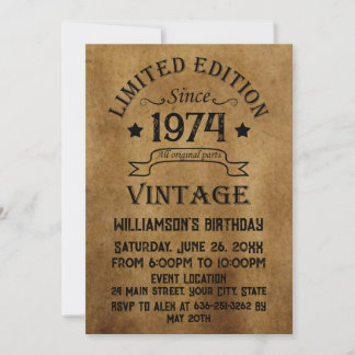 Personalisierten fünfzig Vintagen 50. Geburtstagsp Einladung