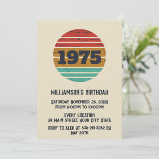 Personalisierten fünfzig Vintagen 50. Geburtstagsp Einladung