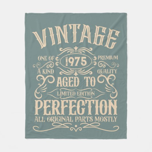 Personalisierten fünfzig Vintagen 50. Geburtstagsp Fleecedecke (Vorderseite)