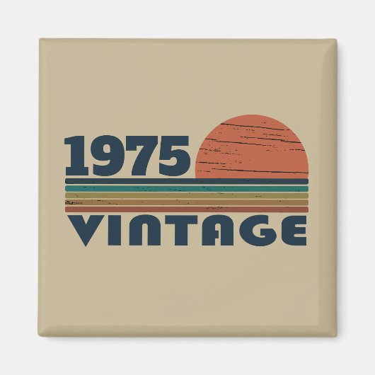 Personalisierten fünfzig Vintagen 50. Geburtstagsp Magnet (Vorne)