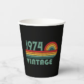 Personalisierten fünfzig Vintagen 50. Geburtstagsp Pappbecher (Vorderseite)