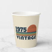 Personalisierten fünfzig Vintagen 50. Geburtstagsp Pappbecher (Rückseite)