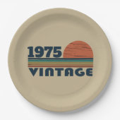 Personalisierten fünfzig Vintagen 50. Geburtstagsp Pappteller (Vorderseite)