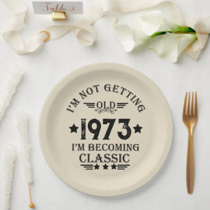 Personalisierten fünfzig Vintagen 50. Geburtstagsp Pappteller