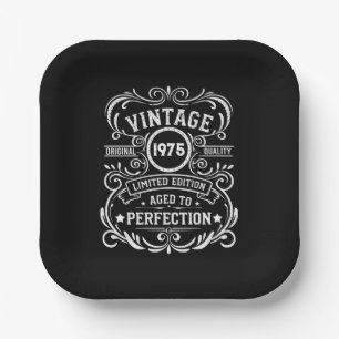 Personalisierten fünfzig Vintagen 50. Geburtstagsp Pappteller