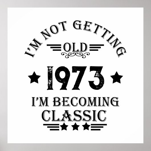 Personalisierten fünfzig Vintagen 50. Geburtstagsp Poster (Vorne)