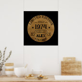 Personalisierten fünfzig Vintagen 50. Geburtstagsp Poster (Küche)