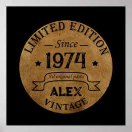 Personalisierten fünfzig Vintagen 50. Geburtstagsp Poster