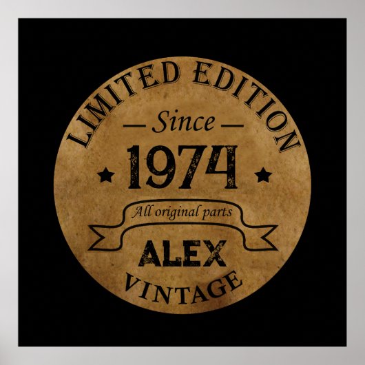 Personalisierten fünfzig Vintagen 50. Geburtstagsp Poster (Vorne)