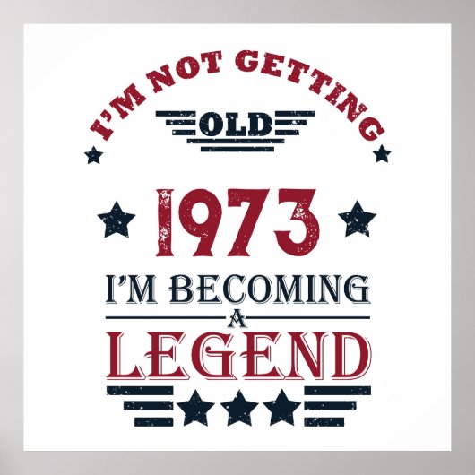 Personalisierten fünfzig Vintagen 50. Geburtstagsp Poster (Vorne)