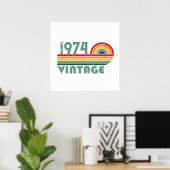 Personalisierten fünfzig Vintagen 50. Geburtstagsp Poster (Heimbüro)