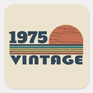 Personalisierten fünfzig Vintagen 50. Geburtstagsp Quadratischer Aufkleber