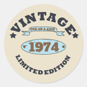 Personalisierten fünfzig Vintagen 50. Geburtstagsp Runder Aufkleber