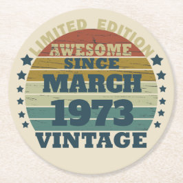 Personalisierten fünfzig Vintagen 50. Geburtstagsp Runder Pappuntersetzer