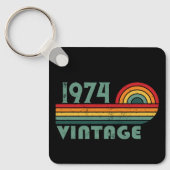 Personalisierten fünfzig Vintagen 50. Geburtstagsp Schlüsselanhänger (Vorderseite)