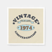 Personalisierten fünfzig Vintagen 50. Geburtstagsp Serviette (Vorderseite)