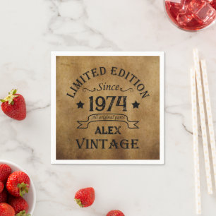 Personalisierten fünfzig Vintagen 50. Geburtstagsp Serviette