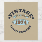 Personalisierten fünfzig Vintagen 50. Geburtstagsp Weinetikett (Einzelnes Label)