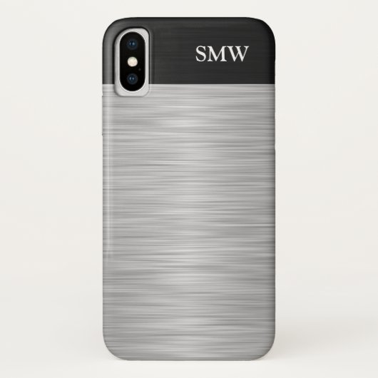 Personalisierten Imitat Edelstahl und Schwarz Case-Mate iPhone Hülle (Rückseite)