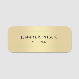 Personalisierten Imitat Gold Elegantes modernes Te Namensschild
