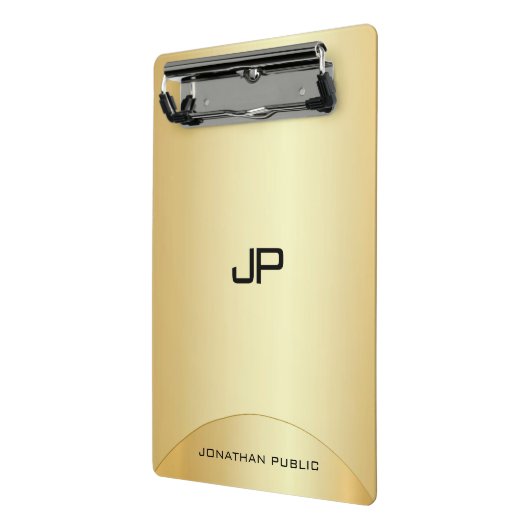 Personalisierten Imitat Goldelegante Monogramm-Vor Mini Klemmbrett (Gewinkelt2)