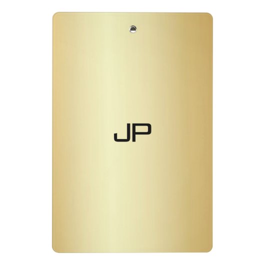 Personalisierten Imitat Goldelegante Monogramm-Vor Mini Klemmbrett (Rückseite)