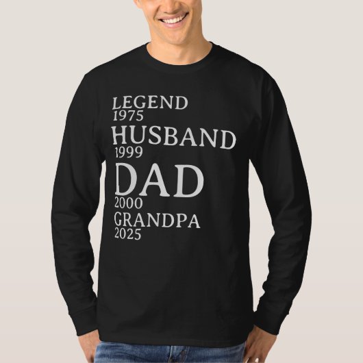 Personalisierten Jahre legendärer Husband Vater Op T-Shirt (Vorderseite)