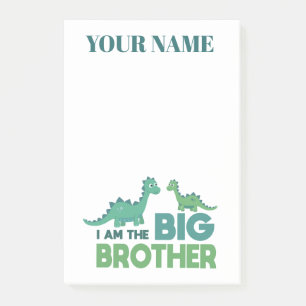 Personalisierten Jungen nennen großen Bruder Dino Post-it Klebezettel