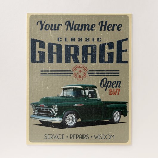 Personalisierten Lkw-Garage 1957 Puzzle (Vertikal)