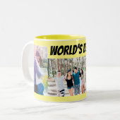 Personalisierten Muttertag von drei Fotos Zweifarbige Tasse (Vorderseite Links)
