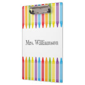 Personalisierten Niedliche Crayons Lehrer zurück z Klemmbrett (Links)