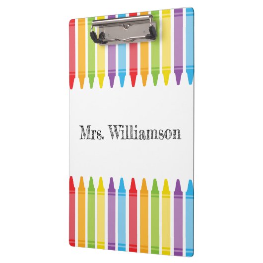 Personalisierten Niedliche Crayons Lehrer zurück z Klemmbrett (Links)
