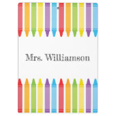 Personalisierten Niedliche Crayons Lehrer zurück z Klemmbrett (Rückseite)