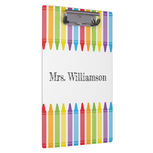 Personalisierten Niedliche Crayons Lehrer zurück z Klemmbrett (Rechts)
