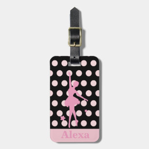 Personalisierten Niedlichen hübsche Ballerina-Polk Gepäckanhänger
