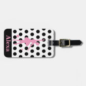 Personalisierten Niedlichen hübsche Ballerina-Polk Gepäckanhänger (Vorderseite horizontal)