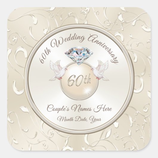 Personalisierten Sticker zum 60. Jubiläum für Ihre (Vorderseite)