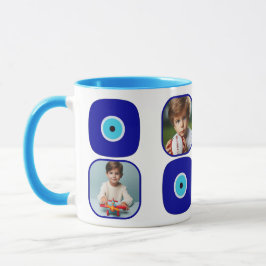 Personalisierten vier Fotos, blaue Augenalpen Tasse